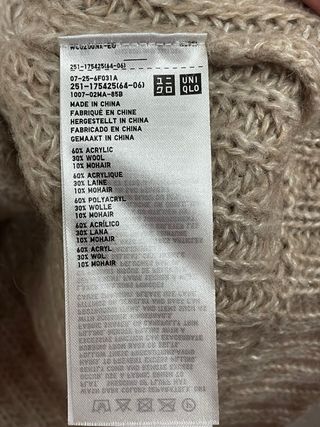 Uniqlo Maglione Lana e Mohair Beige