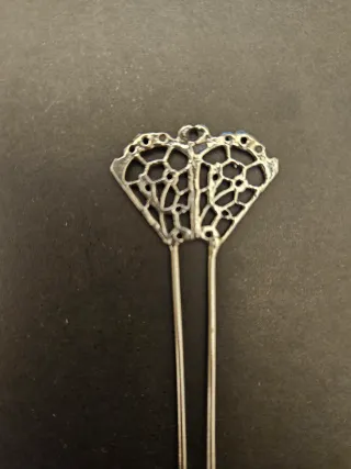 Agujas para moños de plata de ley