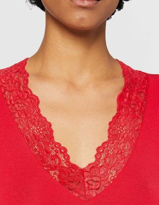 Camiseta Morgan encaje roja Talla M