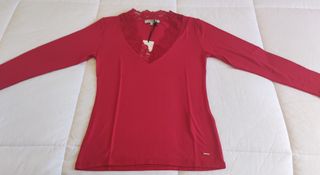 Camiseta Morgan encaje roja Talla M