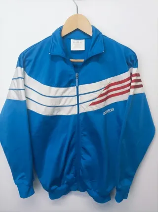 Chaqueta deportiva Adidas vintage azul y blanca