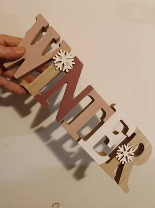 Decorazione Winter Legno Fiocco Neve
