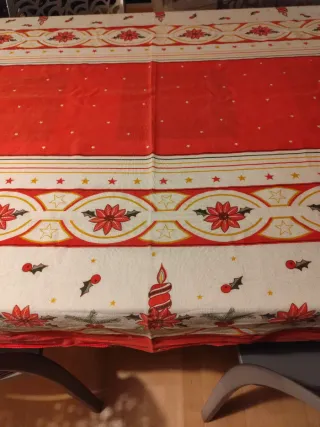 Tovaglia Rettangolare Natalizia Rossa e Bianca