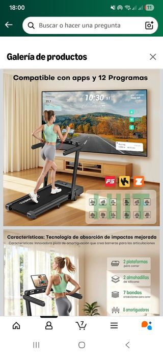 Cinta de correr plegable
