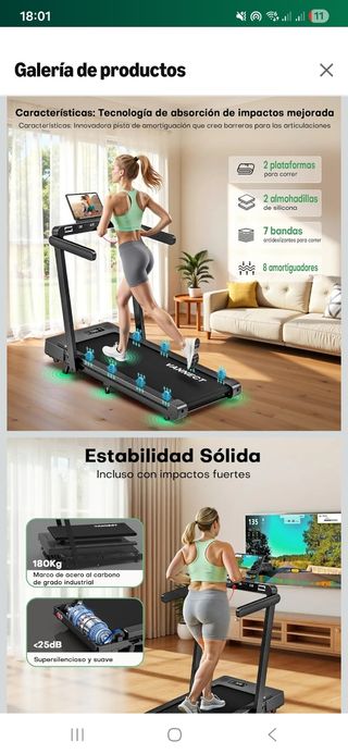 Cinta de correr plegable