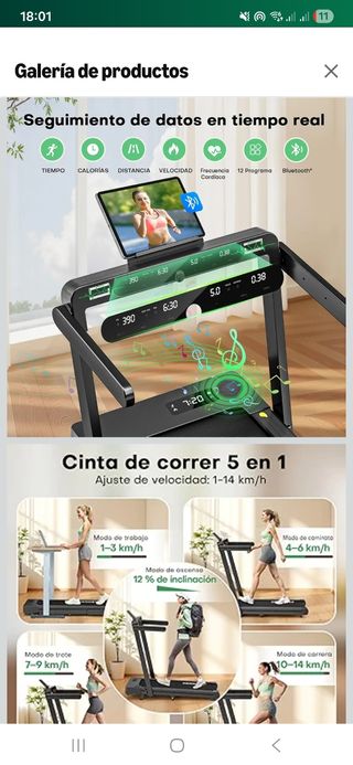 Cinta de correr plegable