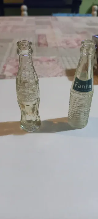 Set 2 mini bottiglie Coca Cola e Fanta