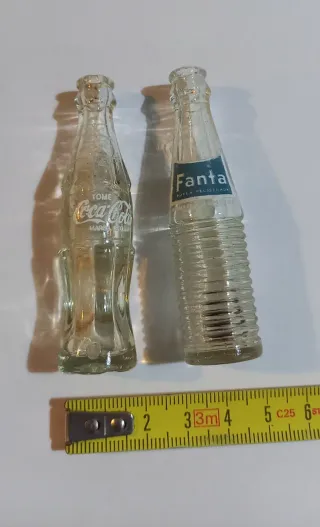 Set 2 mini bottiglie Coca Cola e Fanta