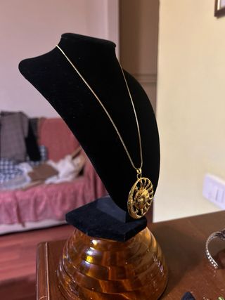 Collana donna sole e luna dorata