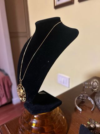 Collana donna sole e luna dorata