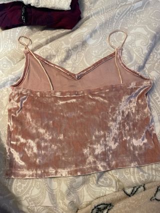 Top fiesta terciopelo rosa