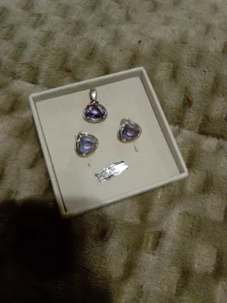 Conjunto Plata 1ª Ley Colgante y Pendientes