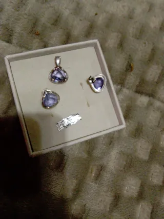 Conjunto Plata 1ª Ley Colgante y Pendientes