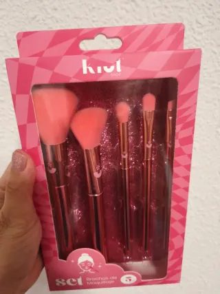 Brochas Maquillaje Rosa Dorado...REGALO ESMALTE