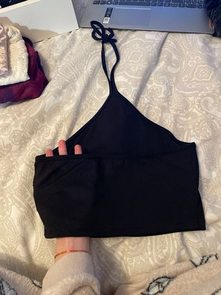 Top Shein Negro Halter