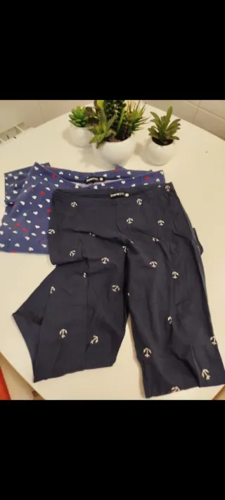 Mallas estampadas azul y rojo