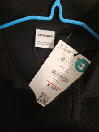 Camisa Polo Negra Bershka