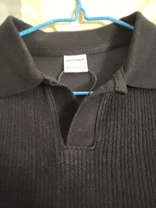 Camisa Polo Negra Bershka