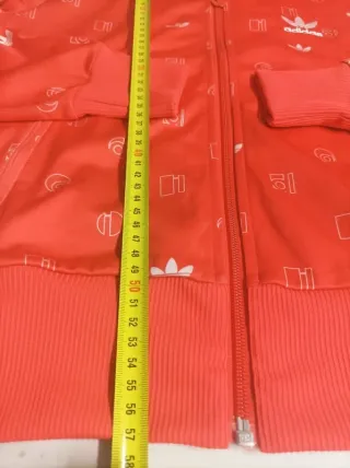 Chaqueta Adidas Firebird Roja Logo Blanco