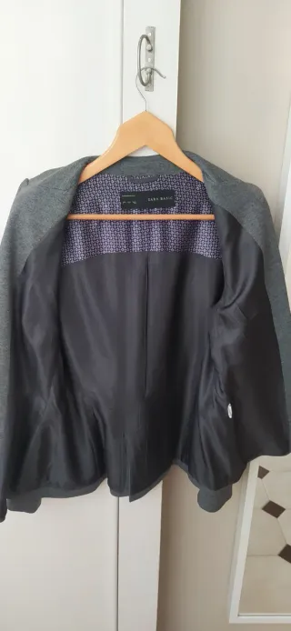 Chaqueta americana gris Zara