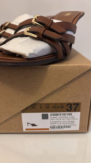 Sandalias Zara Marrones Mujer