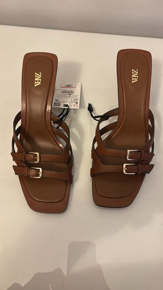 Sandalias Zara Marrones Mujer