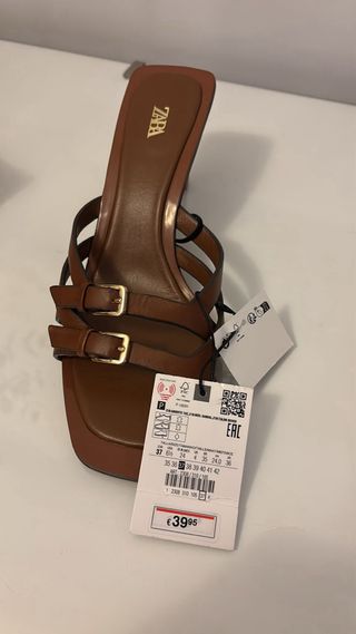 Sandalias Zara Marrones Mujer