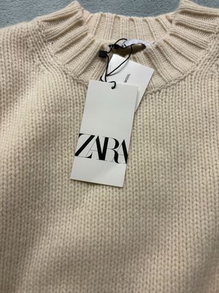 Jersey Zara Lana Crema Talla M