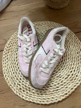 Bambas rosas y blancas mujer