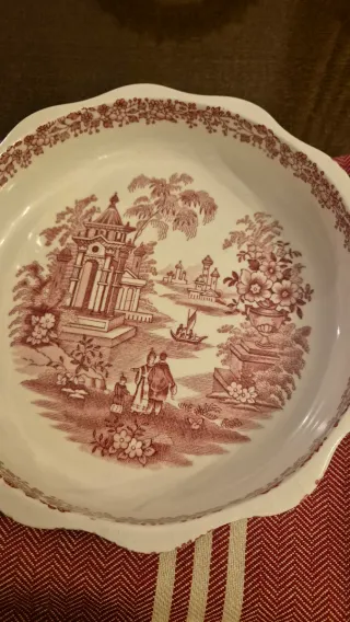 Juego cuencos  La Cartuja Diseño Floral Rojo