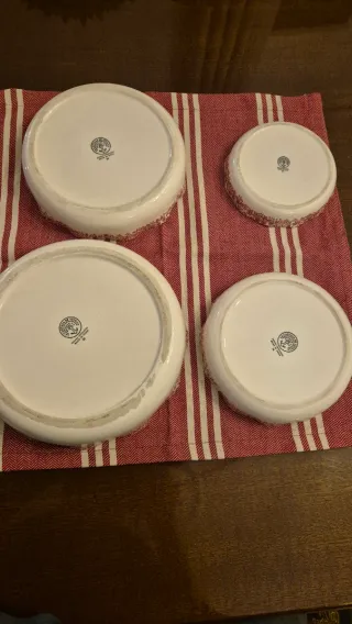 Juego cuencos  La Cartuja Diseño Floral Rojo