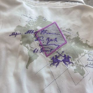 [XL] - La Martina Camisa Manga Larga Morado/Blanco