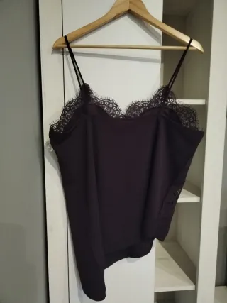 Conjunto H&M Top encaje y Pantalón negro