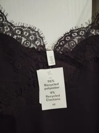 Conjunto H&M Top encaje y Pantalón negro