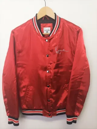 Chaqueta Bomber Karl Kani Satén Roja Talla L
