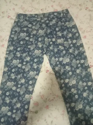 Vaqueros Blanco Dandara flores T.42