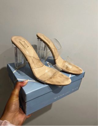 Zapatos de tacón transparentes MIA beige