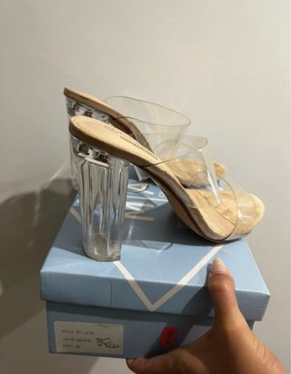 Zapatos de tacón transparentes MIA beige