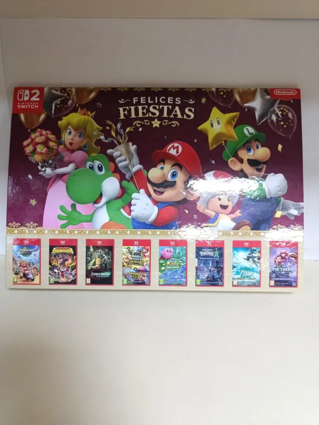 Cartel Felices Fiestas Nintendo Switch 2025