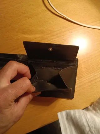 Cartera de piel Moon negra nueva