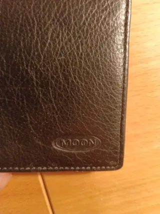 Cartera de piel Moon negra nueva