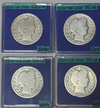 EEUU Medio Dolar de Plata Barber Varios Años