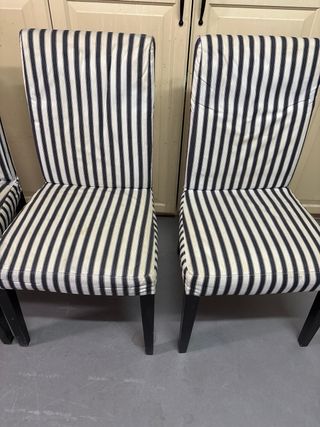 Conjunto 4 sillas comedor tela y madera