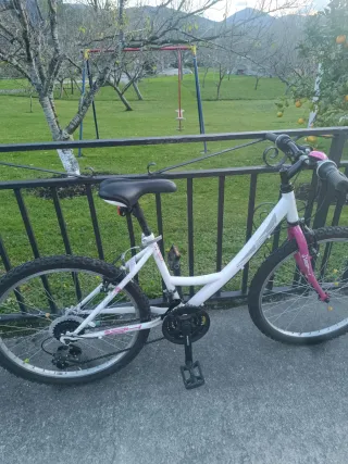 Bicicleta Cadete Blanca y Rosa