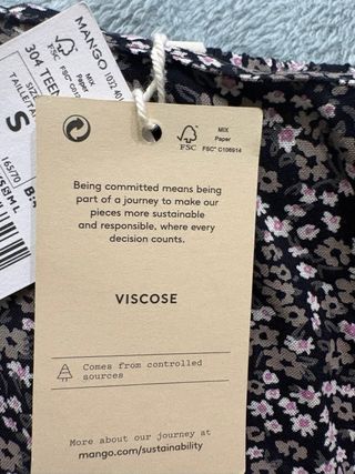 Falda larga Mango flores blancas y grises