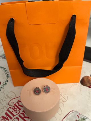 Pendientes Tous Corazón Rosa y Plata