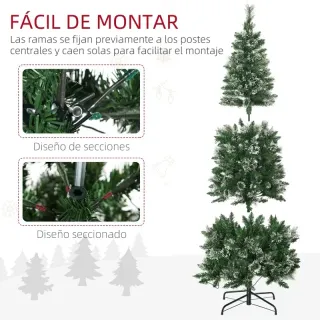 Árbol Navidad Nevado con Luces LED