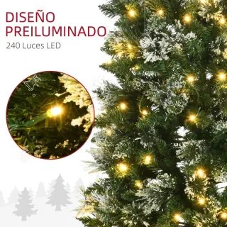 Árbol Navidad Nevado con Luces LED