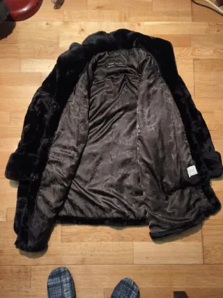 Abrigo de piel natural negro