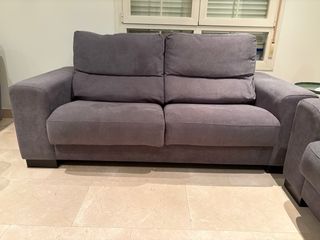 Conjunto 2 sofás grises 2m en perfecto estado.